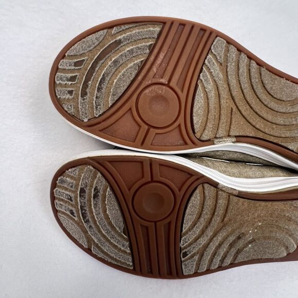 Keds Ortholite Slip-On Glimmer Khaki Boat Shoes Loafers Sz 6M Nautical - Picture 13 of 16